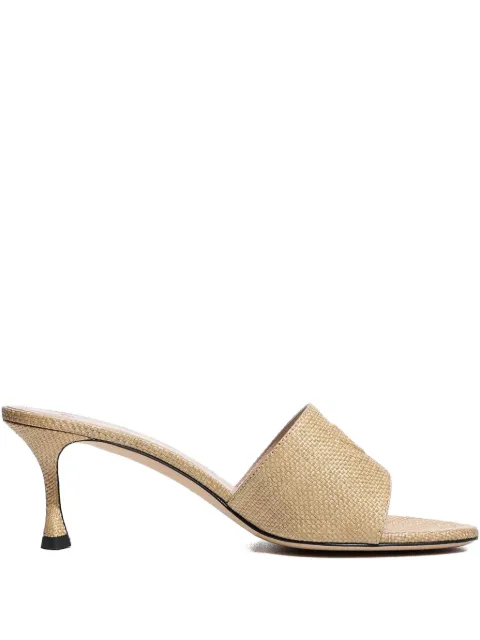 Nº21 60mm logo-embossed interwoven sandals Neutrals 25ECPXNV19020