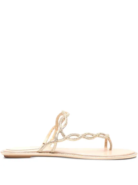 René Caovilla rhinestoned thong sandals Neutrals C12482010R001V104