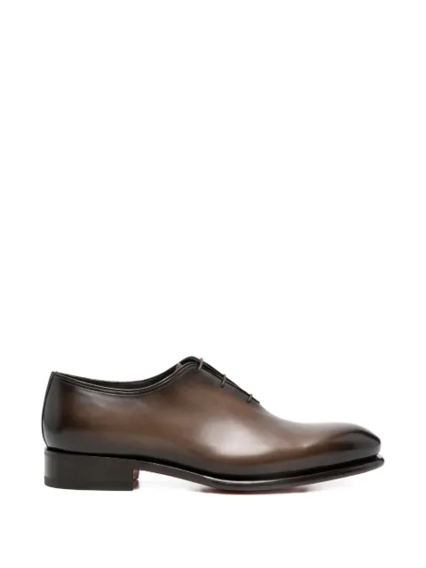 Santoni lace-up almond-toe loafers Brown MCCR16229MC1HPXX