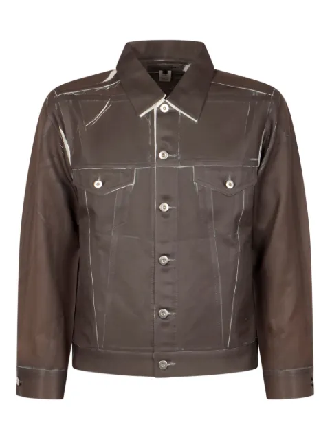 Comme Des Garçons Shirt denim-print like jacket Brown FOJ503
