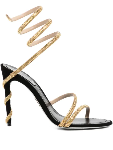 René Caovilla 110mm crystal-embellished spiral sandals Black C12597105R001V184