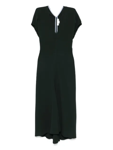 Victoria Beckham V-neck midi dress Green 1325WDR006381A