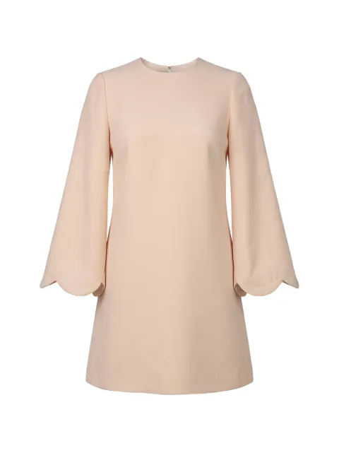 Valentino Garavani scalloped-edge flared-sleeve mini dress Neutrals BVAPU01CF
