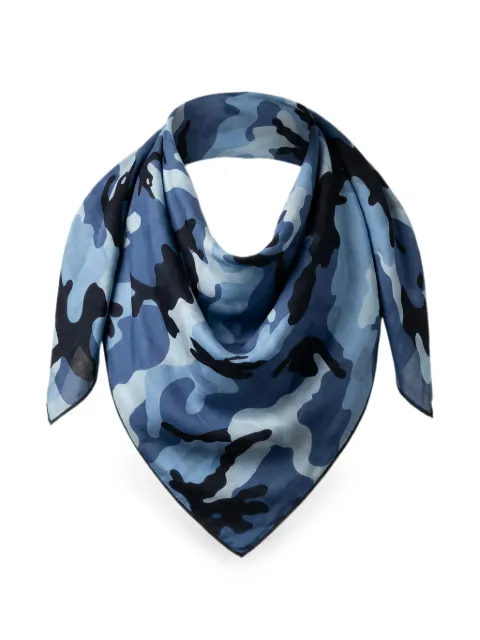 Valentino Garavani camouflage scarf Blue UEO015EJF