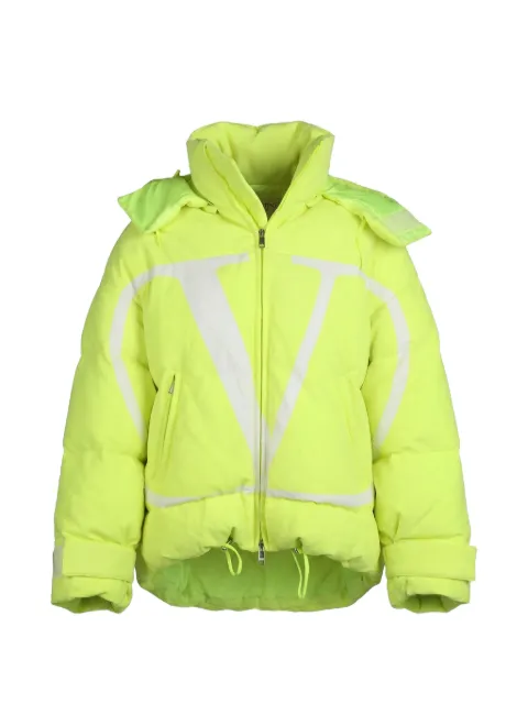 Valentino Garavani logo-print hooded jacket Yellow VCNBIL6QT