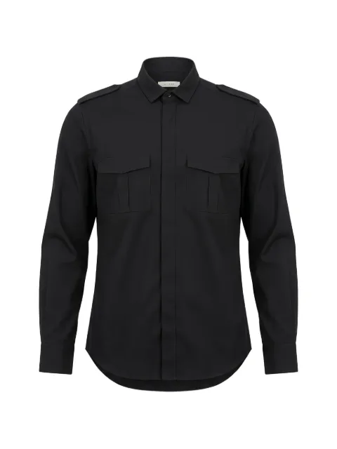 Valentino Garavani epaulette-detail chest-pocket shirt Black VABR0131H