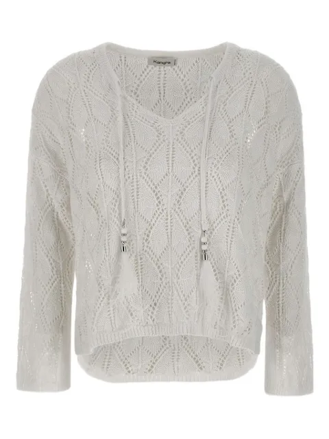 Kangra crochet-knit sweater White 170060001