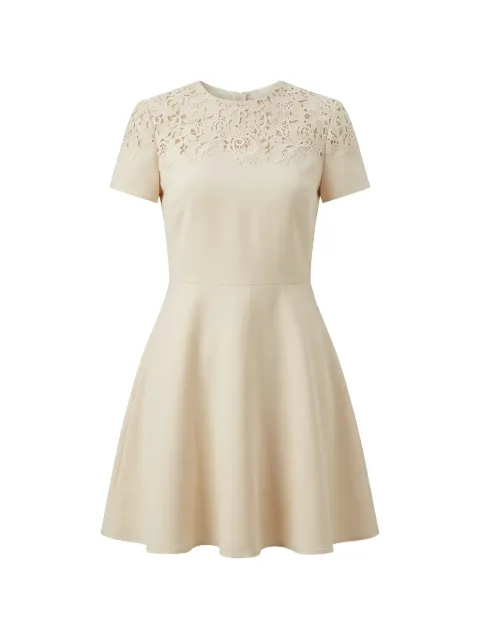 Valentino Garavani lace-panelled A-line mini dress Neutrals BVAM111CF