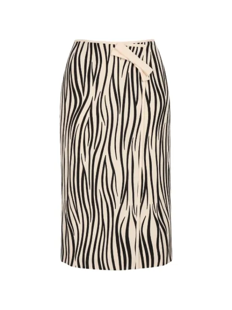 Valentino Garavani zebra-print midi skirt Neutrals BRA8Z57B7
