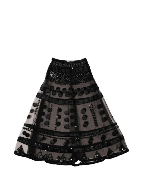 Valentino Garavani sequin-embellished ruffled skirt Black BRA6601ED