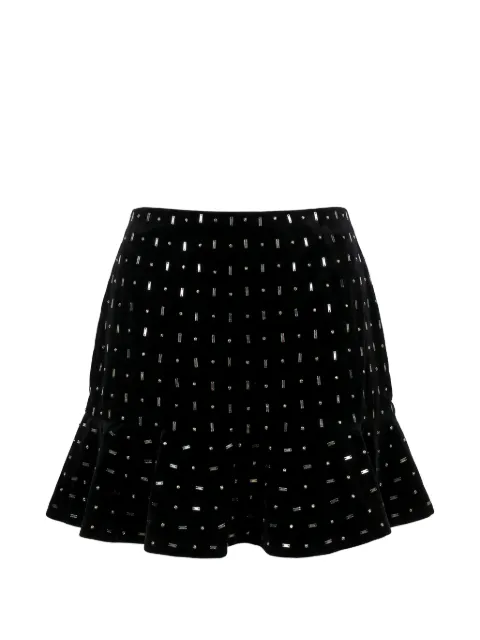 Valentino Garavani crystal-embellished ruffled skirt Black BRA3P5422