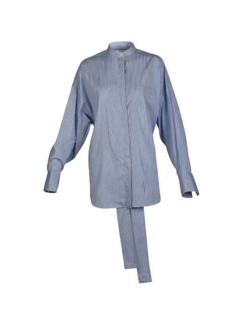 Valentino Garavani striped tie-detail shirt Blue BAB17A5K5