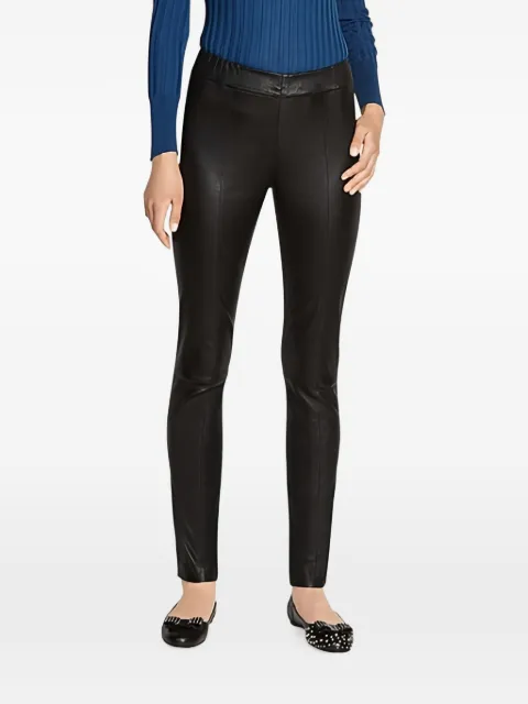 Ferragamo seam-detail leather trousers Black 708521