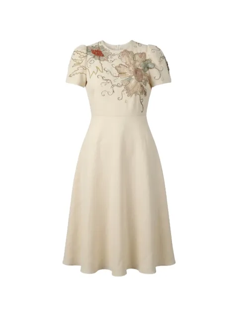 Valentino Garavani floral-embroidered sequin-embellished dress Neutrals BVAD311CF