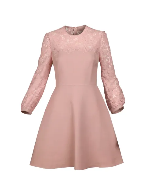 Valentino Garavani lace-sleeve mini dress Pink BVALZ5360