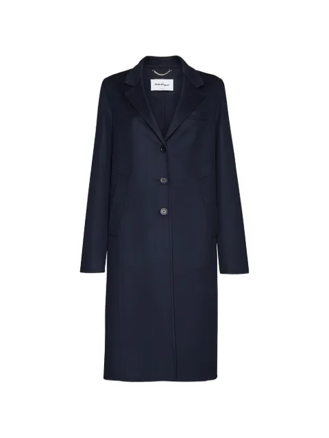 Ferragamo single-breasted notched-lapels coat Blue 742509