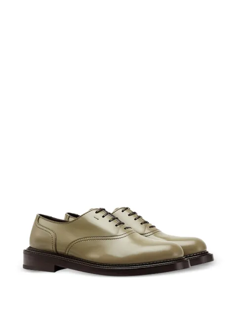 Ferragamo Balmoral leather Oxford shoes Green 736442