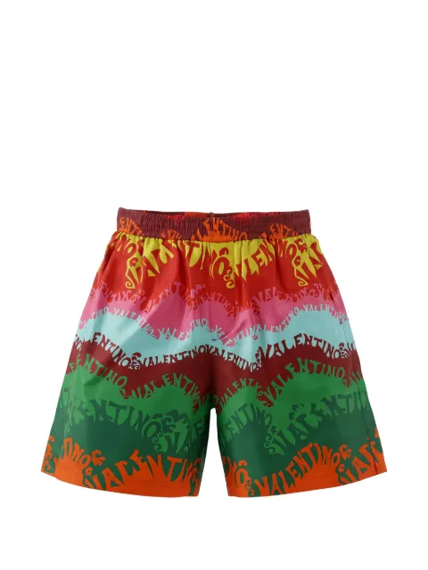 Valentino Garavani logo-print shorts Red VRDB378RY