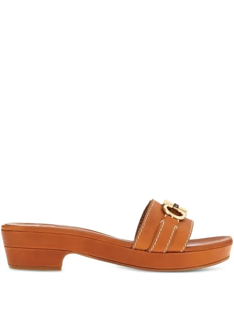 Ferragamo leather heeled sandals Brown 752535