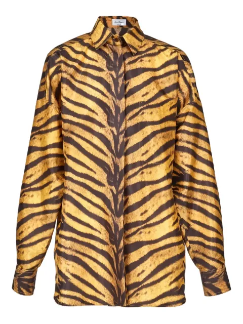 Ferragamo tiger-print long-sleeved shirt Yellow 138525