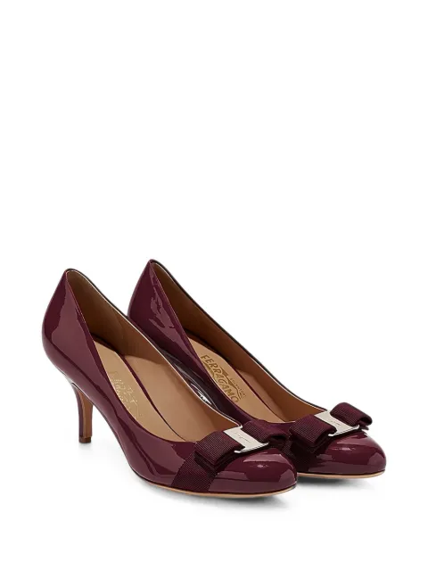 Ferragamo Vara bow patent leather pumps Purple 702233