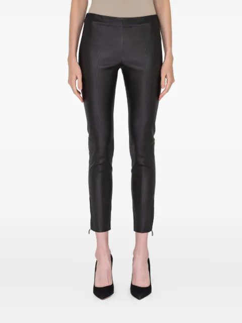 Ferragamo zip-detail leather trousers Black 746298