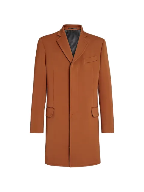 Ferragamo single-breasted notched-lapels coat Brown 736056