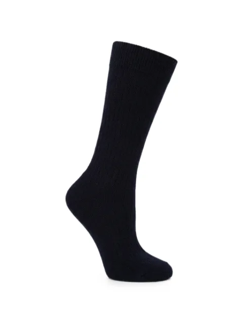 Valentino Garavani ribbed-knit logo-patch socks Black YT0Q20CPM