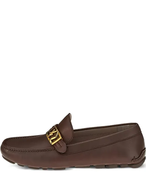 Ferragamo Gancini-buckle leather loafers Brown 020376