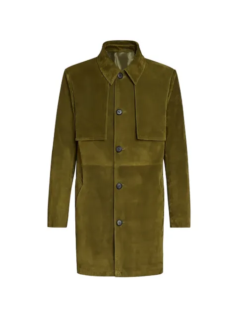 Ferragamo suede panelled coat Green 734994