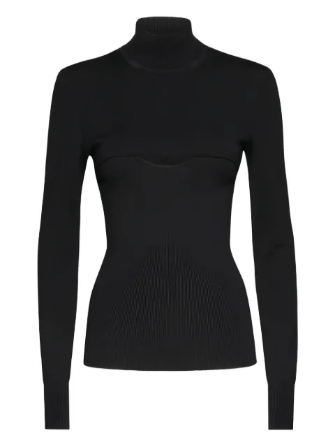 Ferragamo mock-neck ribbed top Black 110923
