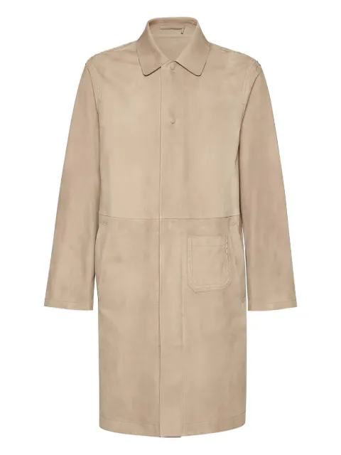Ferragamo suede coat Neutrals 141153