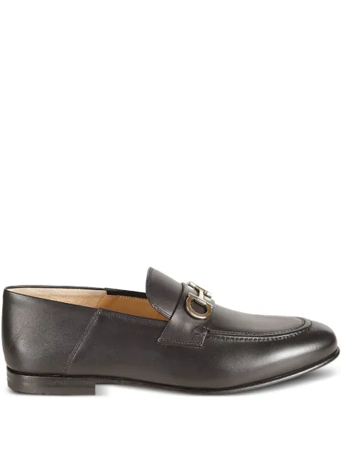 Ferragamo Gancini-detail loafers Black 020990