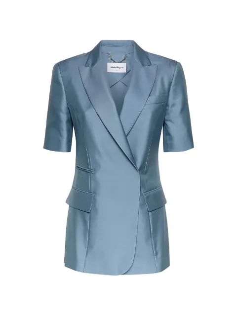 Ferragamo short-sleeve silk jacket Blue 746960