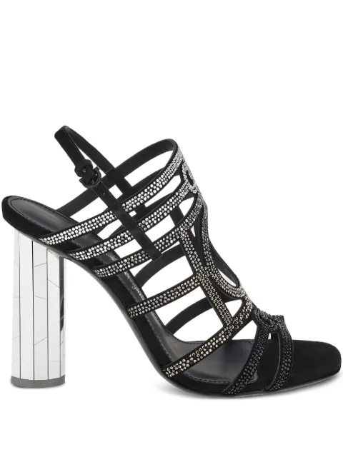 Ferragamo crystal-embellished block-heel sandals Black 748899