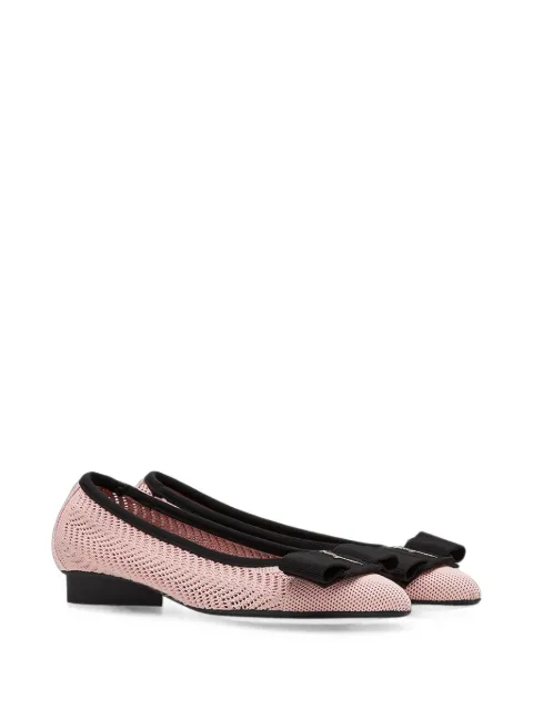 Ferragamo Vara bow mesh ballet flats Pink 743543