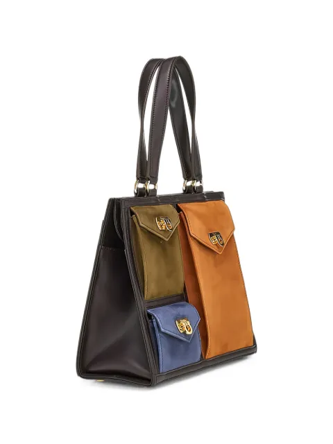 Ferragamo top handle pocket-detail tote bag Brown 748655