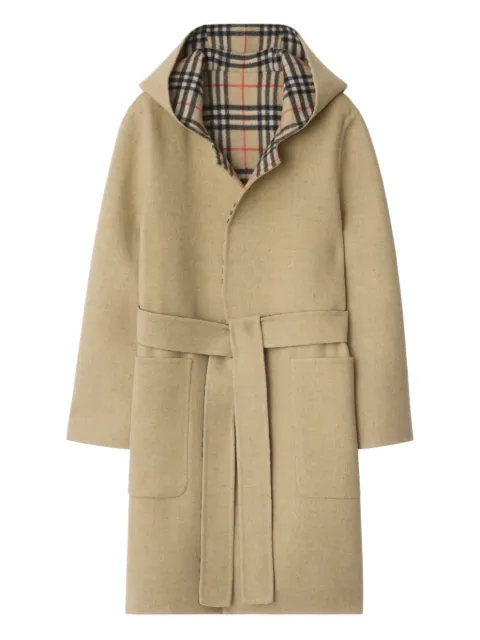 Burberry reversible wool hooded wrap coat Neutrals 8113069