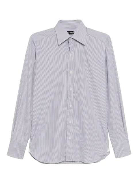TOM FORD cotton striped shirt Grey HSBC01CGP98