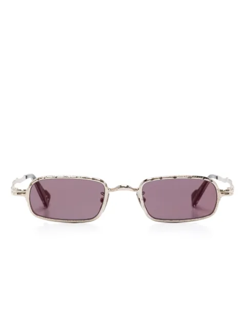 Kuboraum hammered-effect rectangle-frame sunglasses Gold MASKZ18