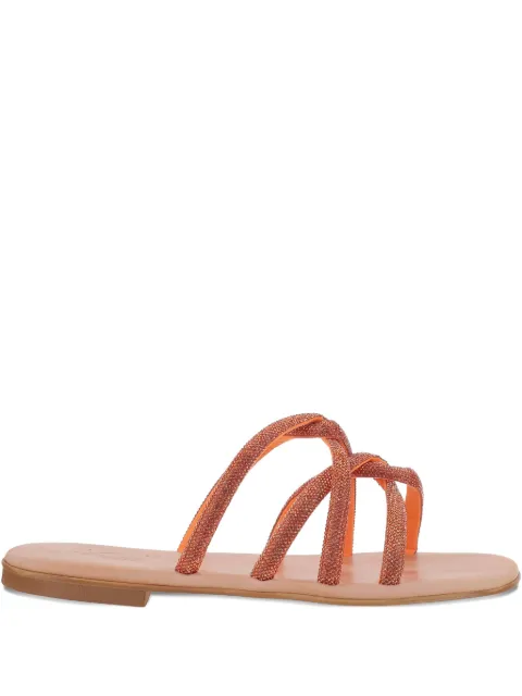 KIMA leather flat sandals Orange TASO