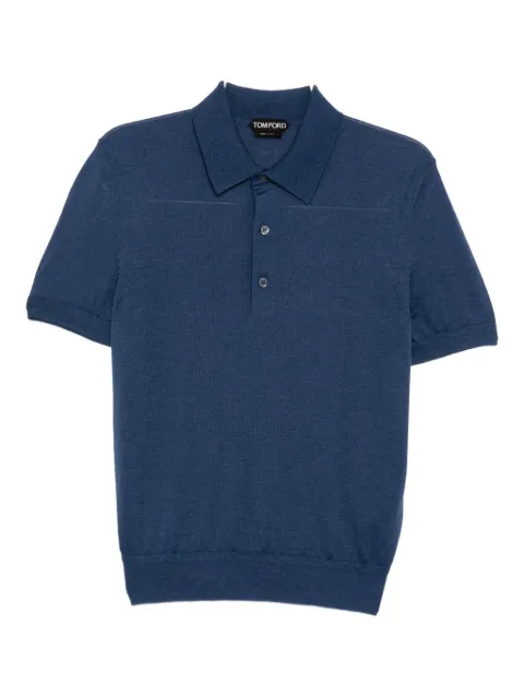 TOM FORD knitted polo shirt Blue KPS027YMK073