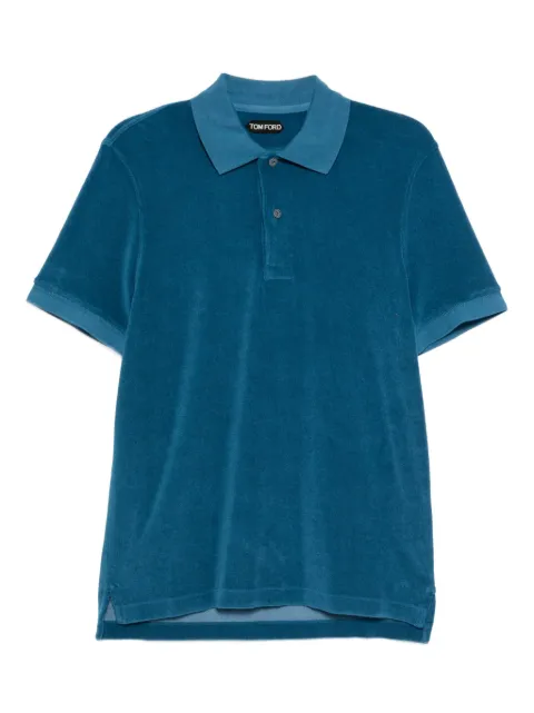 TOM FORD Towelling polo Blue JPS003JMC079