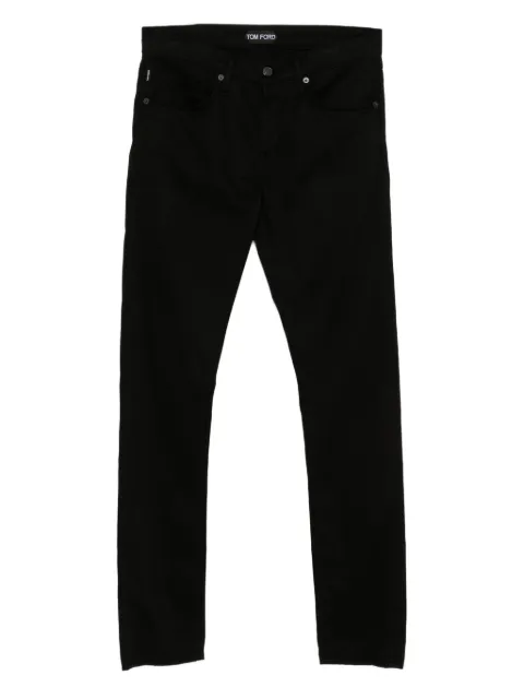 TOM FORD logo-patch trousers Black DPS001DMC087
