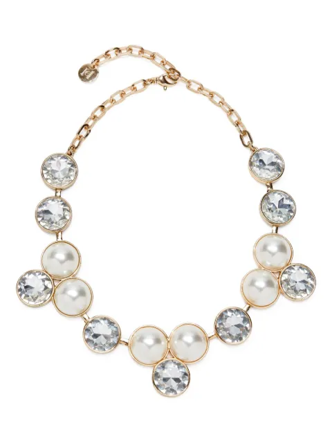 Carolina Herrera pearl and crystal necklace Gold P2536N402MET