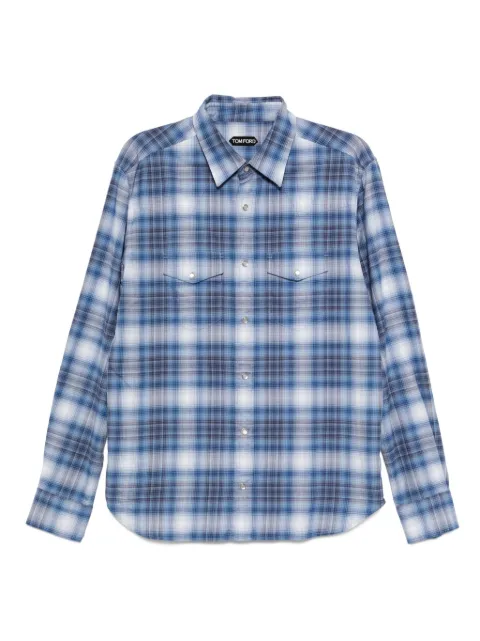 TOM FORD check-pattern shirt Blue HDS001FMC243