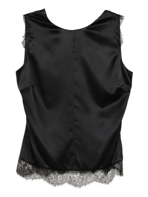 TOM FORD lace-trimmed satin top Black TS2109FAX1095