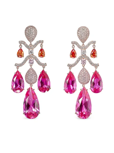 Anabela Chan 14K gold Chandelier diamond earrings Pink AC18PC17ESRGFS