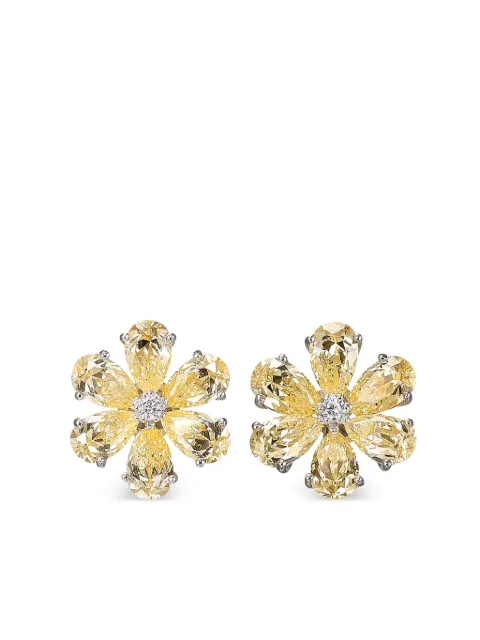 Anabela Chan 18kt white gold Marguerite Daisy diamond clip-on earrings Gold ACEG29ESWGCD