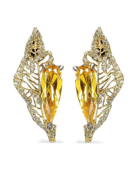 Anabela Chan 14K yellow gold and 18K gold vermeil Halia citrine and diamond earrings Gold ACMT20ESCACC